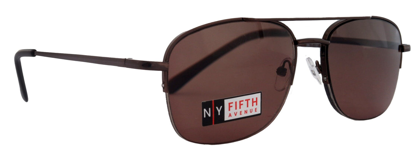 Benjamin, High-End Sun Readers Unixes Non-Bifocal Readers Sunglasses (Brown) Metal, NY Fifth Avenue