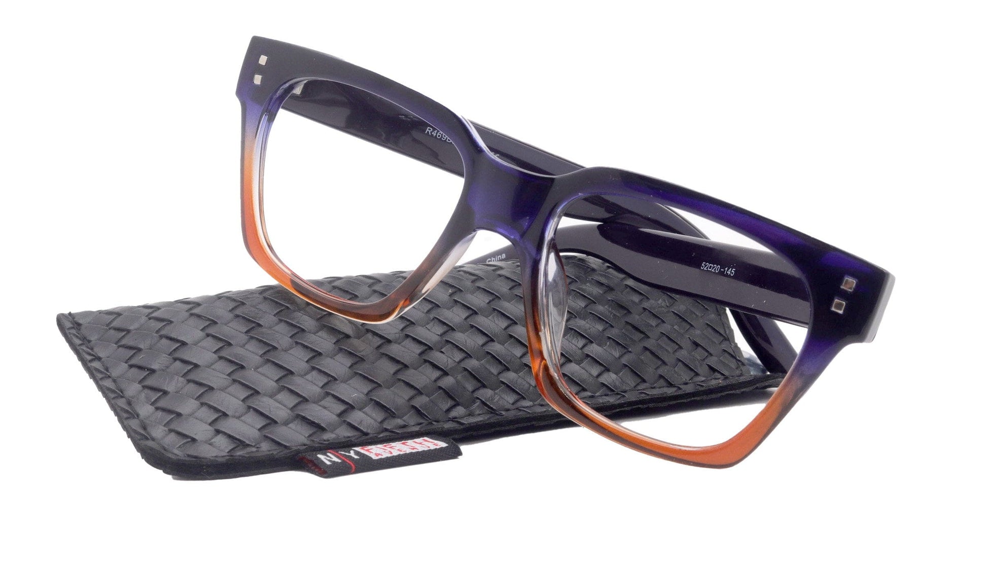 Bifocal Premium Reading Glasses, High End Readers +1.25 to +3.50 Magnifying, Fashion Square (Black, Orange, Purple Tortoise) NY Fifth Avenue