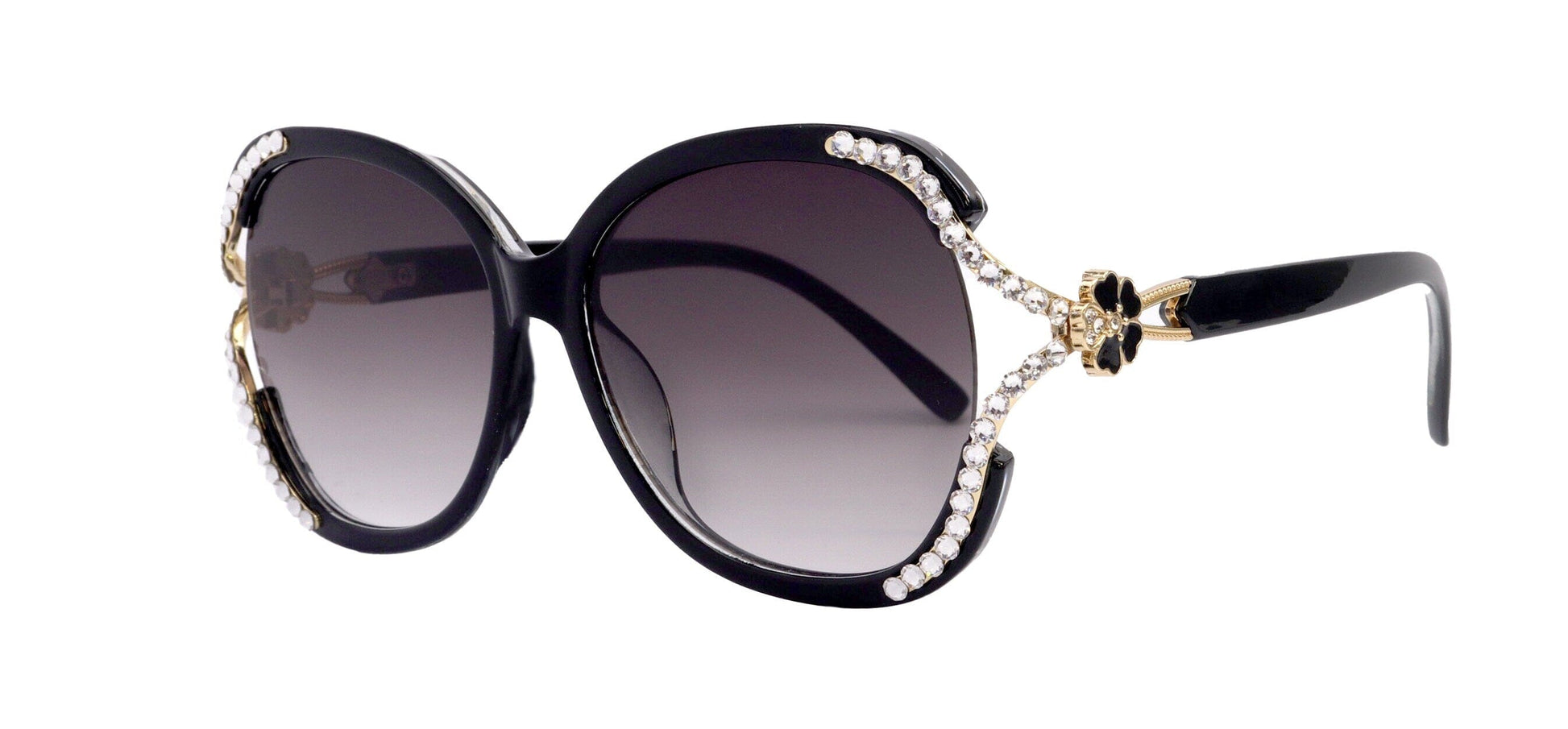 Bling Round Women Sunglasses W Genuine European Crystals, 100% UV Protection. NY Fifth Avenue