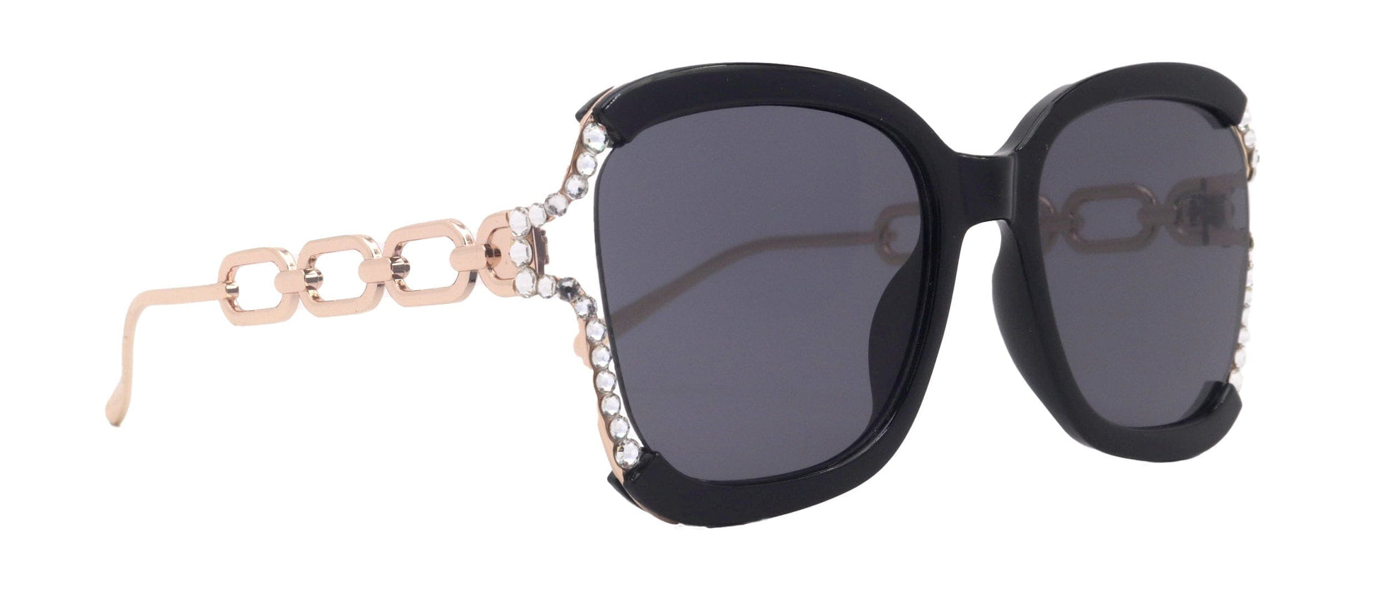 Bling Square Women Sunglasses W Genuine European Crystals, 100% UV Protection. NY Fifth Avenue