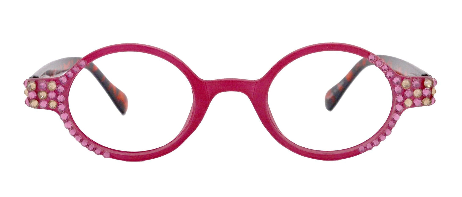 Bling Women Reading Glasses Rose W light Colorado Genuine European Crystals, Round (rose) Tortoiseshell. NY Fifth Avenue