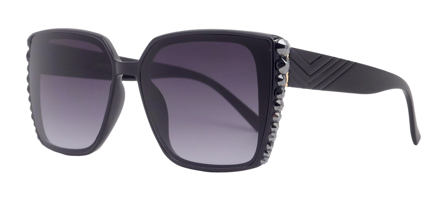 Bling Women Sunglasses Hematite Genuine European Crystals, 100% UV Protection. NY Fifth Avenue