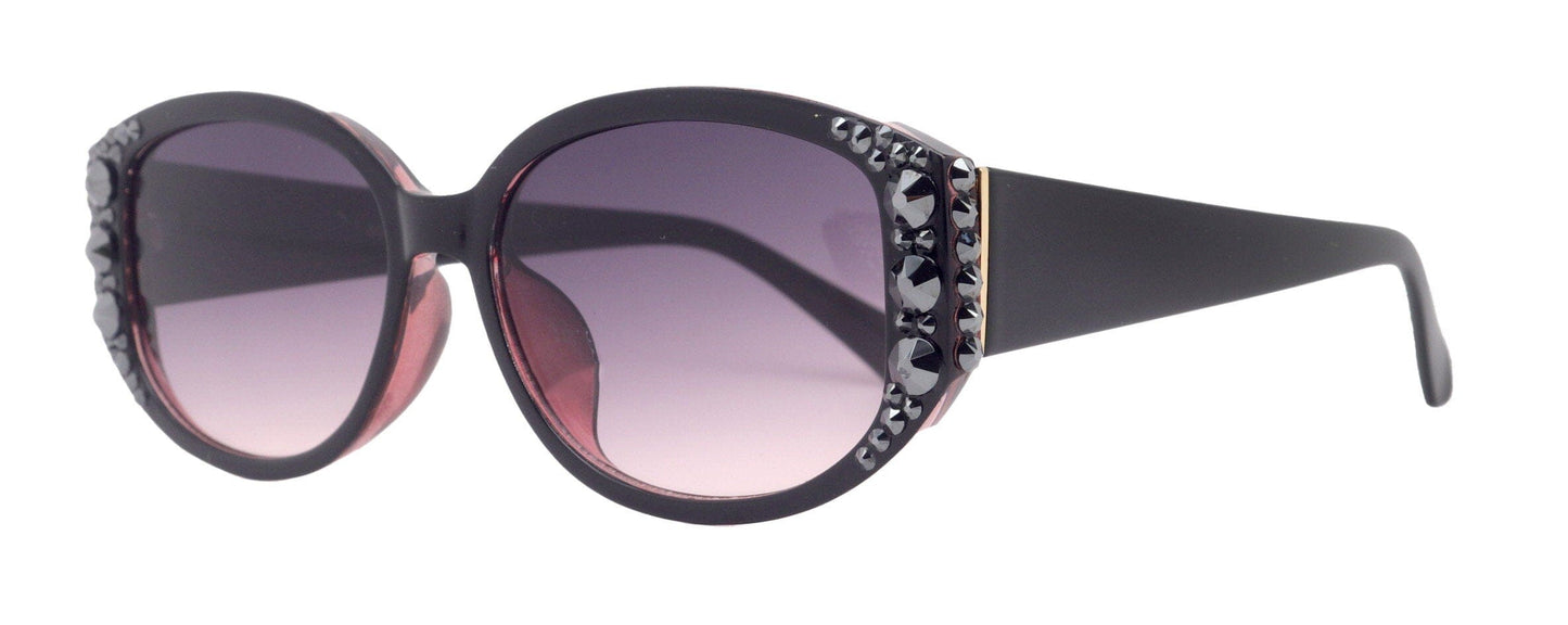 Bling Women Sunglasses W Hematite and Genuine European Crystals, 100% UV Protection. NY Fifth Avenue