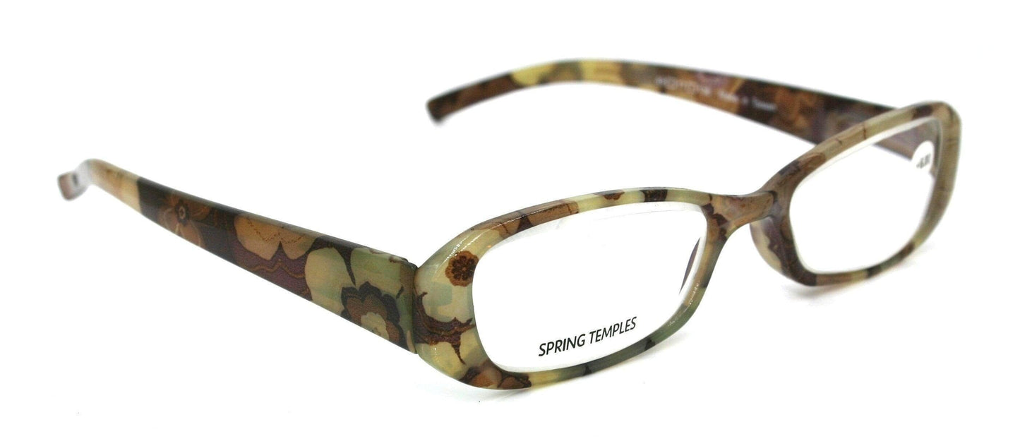 Blossom, (Premium) Reading Glasses, High End Readers, Flower print +1.50..+4 +4.50 +5 +6 (Brown) Floral Design, High Power. NY Fifth Avenue