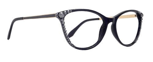 Cattitude Bling Reading Glasses 4 Women W Hematite Genuine European Crystals, Magnifying Cat Eye NY Fifth Avenue