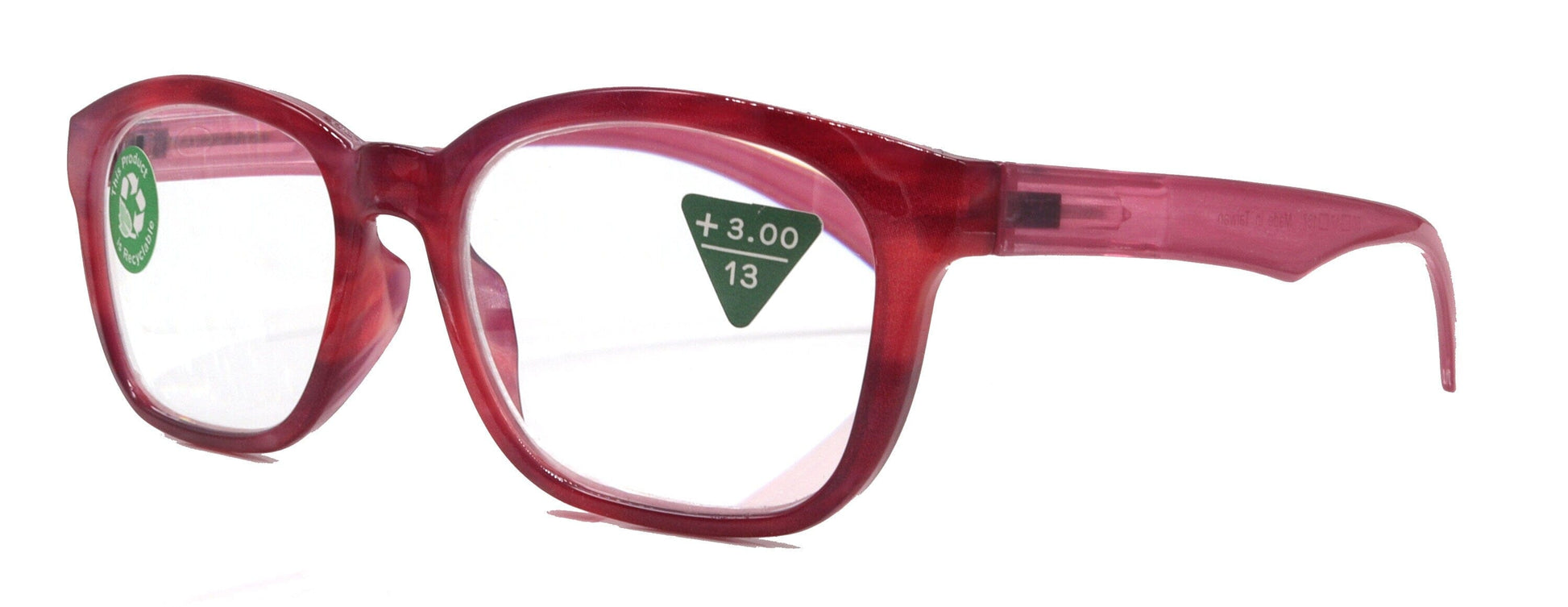 Coral, (Premium) Reading Glasses, High End Readers +1.25 to +3. Magnifying Glasses (Pink) Rectangular style. Optical Frame. NY Fifth Avenue.