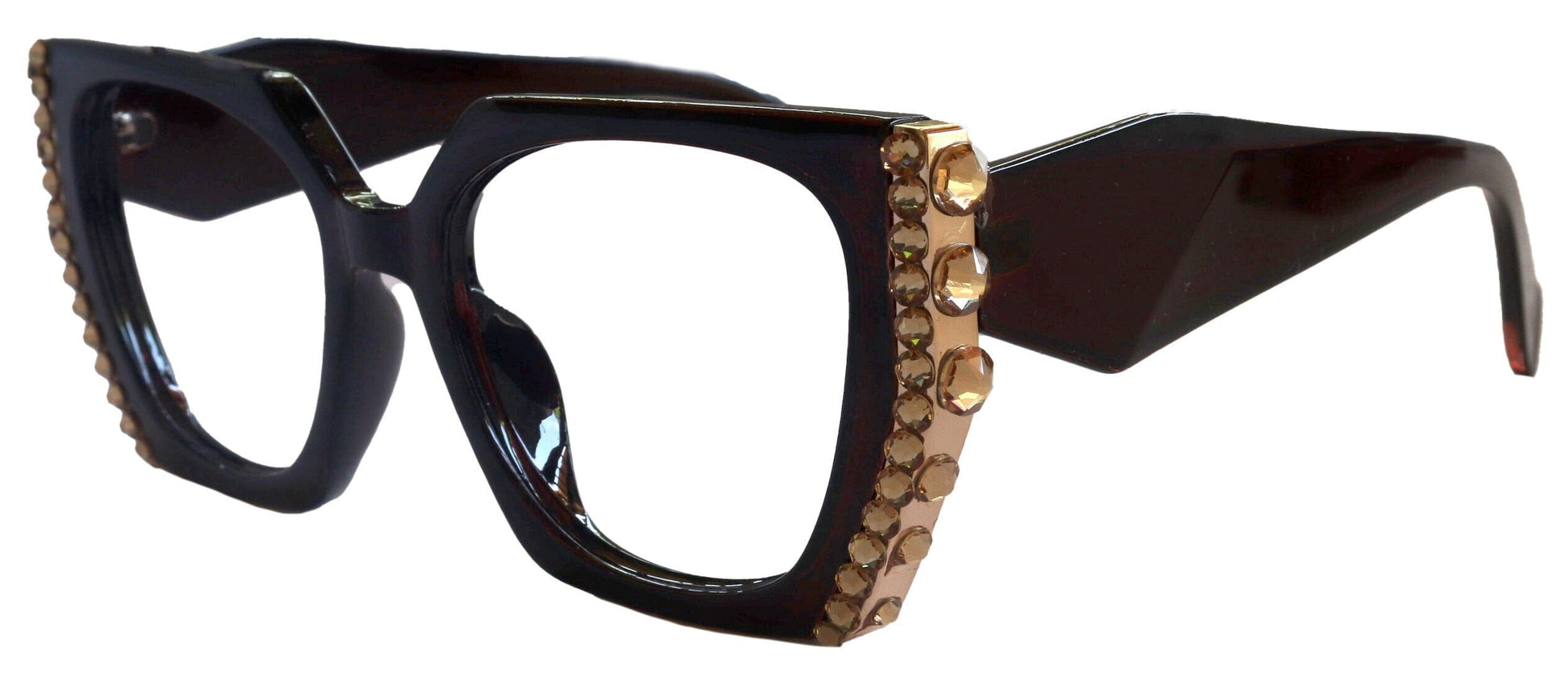 Córdoba Bling Line Bifocal OR Non-Bifocal Reading Glasses for Women, Adorned with Genuine European Crystals square NY Fifth Avenue