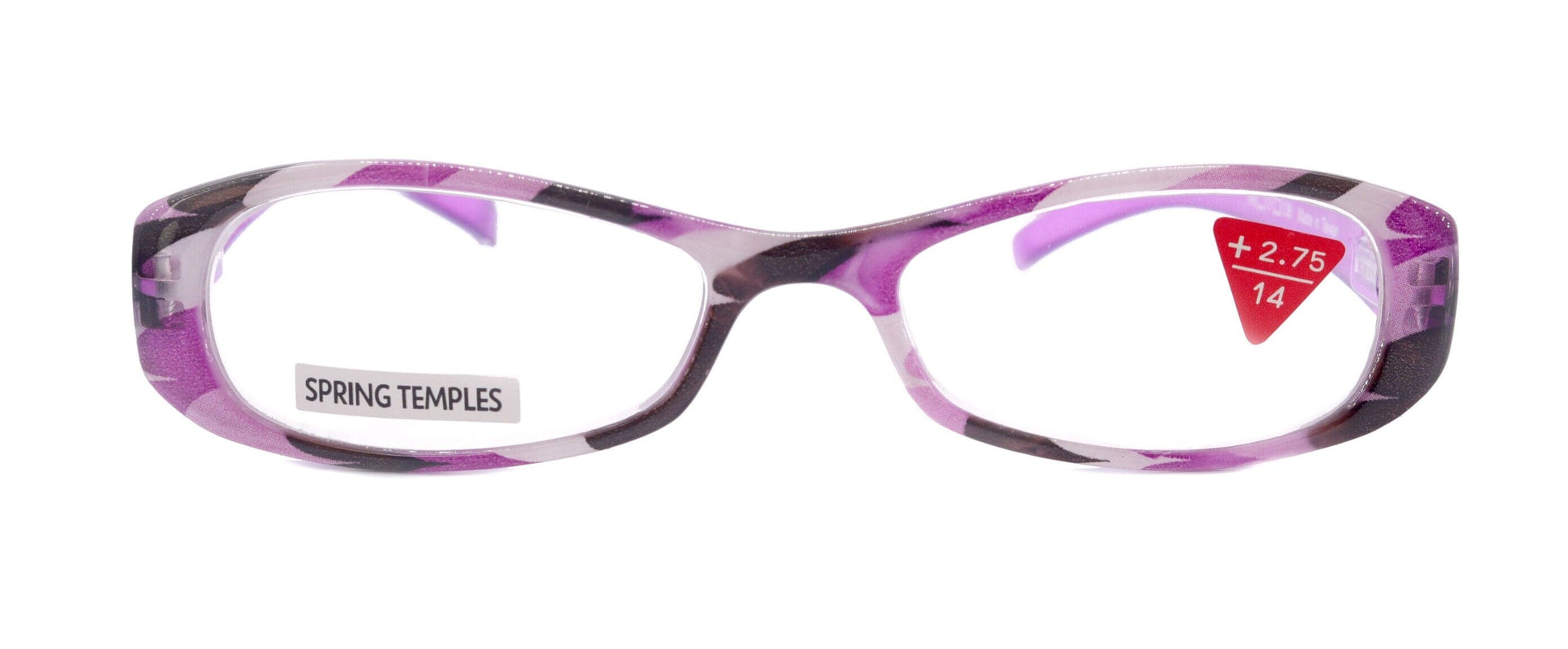 Dashing Stripes, (Premium) Reading Glasses High End Reader +1.25..+3.25 Magnifying, Rectangular (Purple) Optical Frame. NY Fifth Avenue