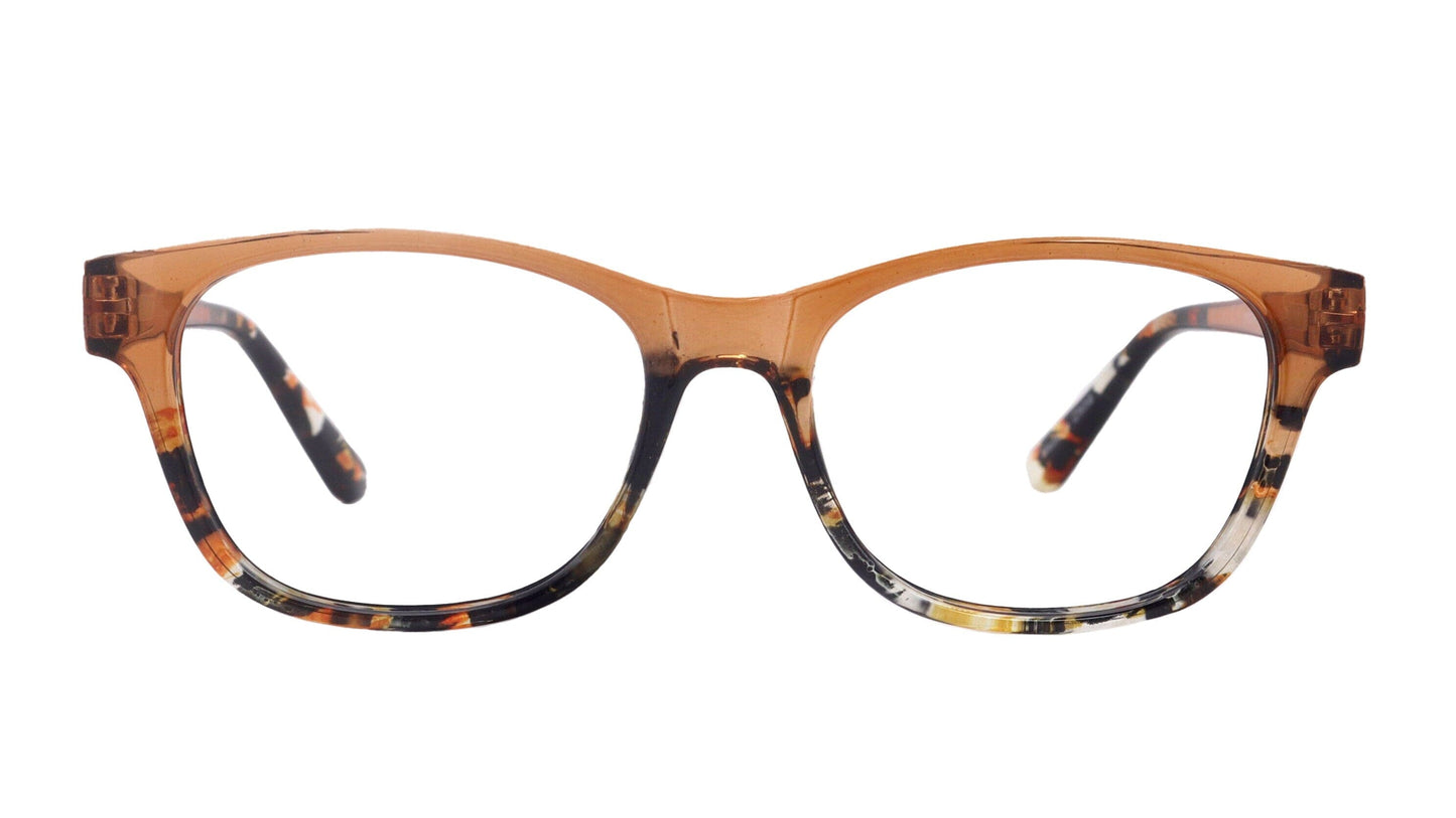 Dominique (Premium) Women Reading Glasses, High End Reader, Magnifying, Wayfarer Style (Green Tortoise Brown) Optical Frame. NY Fifth Avenue