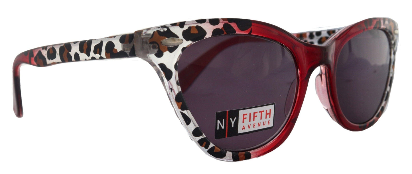 Gatsby, High-End Line Bifocal (Clear On Top) Sun Readers for Women OR Non-Bifocal Readers Sunglasses (Red Cheetah ) NY Fifth Avenue