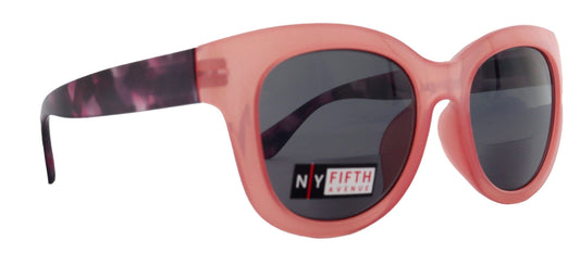 Greenville, High-End Line Bifocal (Clear On Top) Sun Readers for Women OR Non-Bifocal Readers Sunglasses (Pink) NY Fifth Avenue