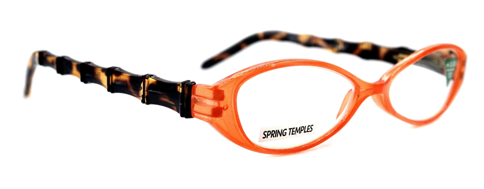 Lucky, (Premium) Reading Glasses, High End Readers +1.25 +1.50 +1.75 .. +3 Cat Eye. Bamboo Temple. (Orange) Optical Frames NY Fifth Avenue.