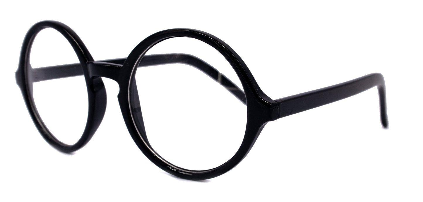 Mabel, (Premium) True Round vintage Reading Glasses (Black) Circle Eye, Medium, NY Fifth Avenue