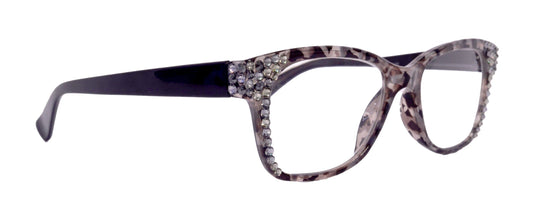 Madison Square, (Bling) Reading Glasses 4 Women W (Black Diamond, Hematite) Genuine European Crystals. +1.5..+3 NY Fifth Avenue (Wide frame)