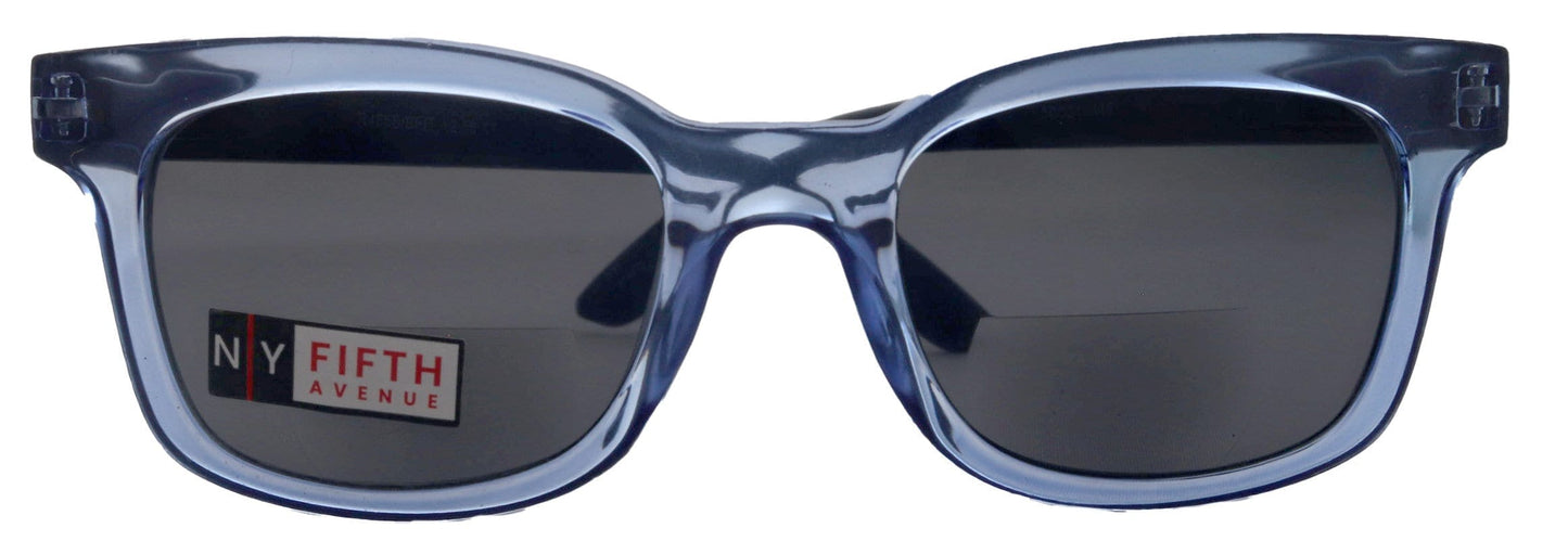 Mars, High-End Line Bifocal (Clear On Top) Sun Readers Unixes OR Non-Bifocal Readers Sunglasses (Transparent Blue ) NY Fifth Avenue