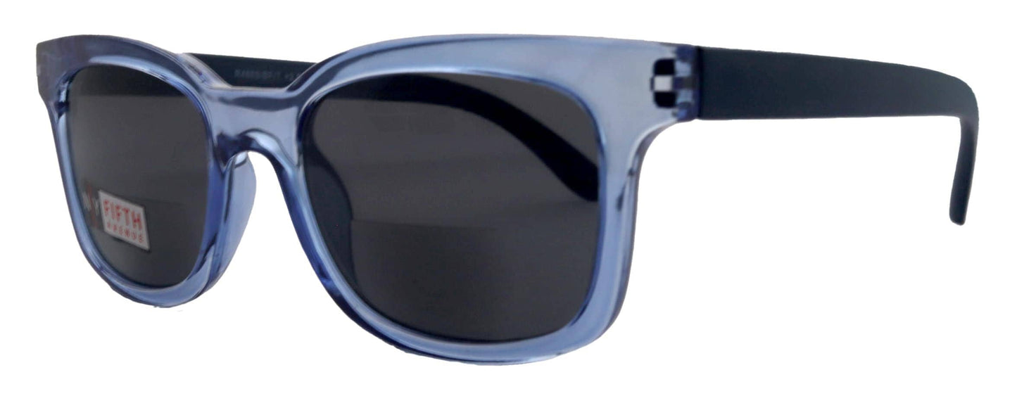 Mars, High-End Line Bifocal (Clear On Top) Sun Readers Unixes OR Non-Bifocal Readers Sunglasses (Transparent Blue ) NY Fifth Avenue