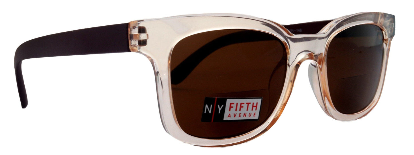 Mars, High-End Line Bifocal (Clear On Top) Sun Readers Unixes OR Non-Bifocal Readers Sunglasses (Transparent Brown ) NY Fifth Avenue