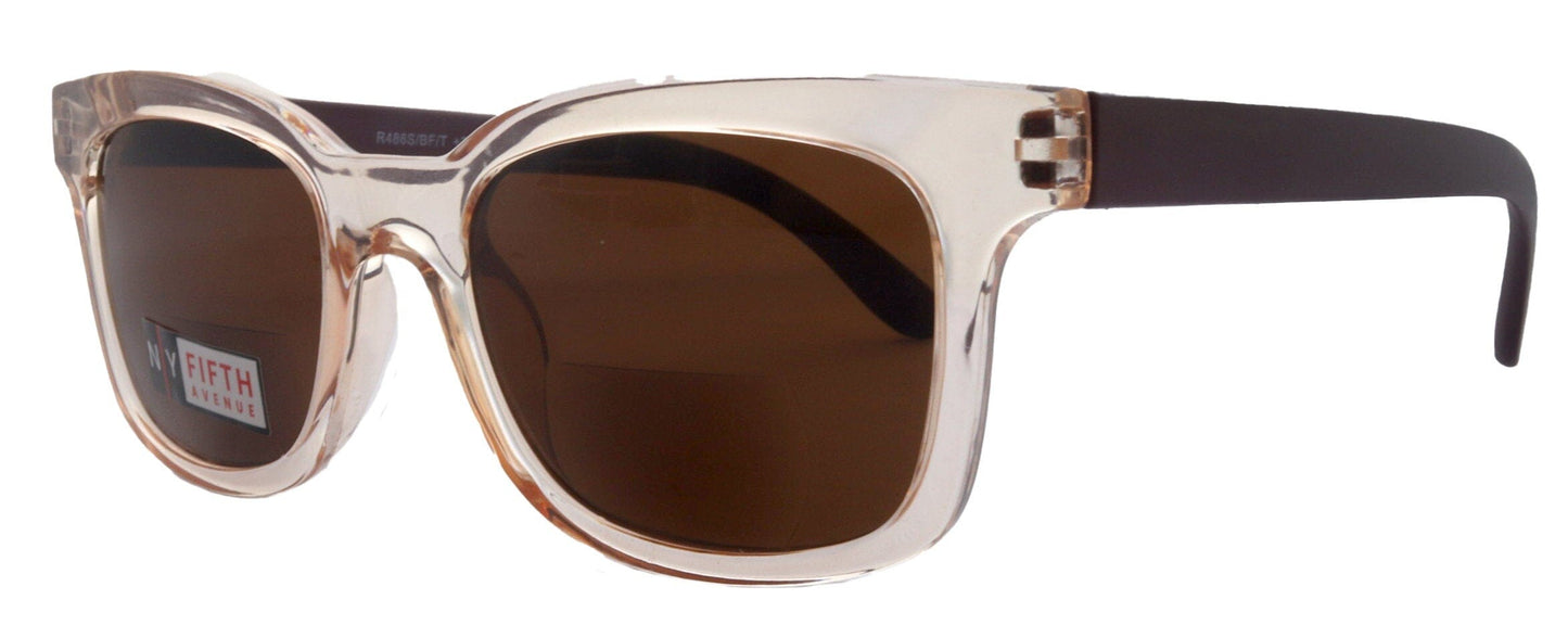 Mars, High-End Line Bifocal (Clear On Top) Sun Readers Unixes OR Non-Bifocal Readers Sunglasses (Transparent Brown ) NY Fifth Avenue