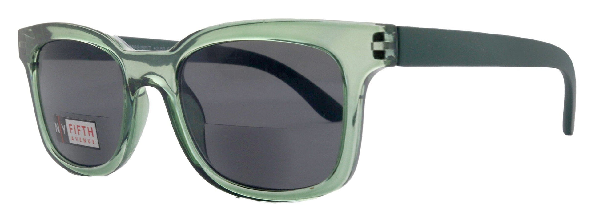 Mars, High-End Line Bifocal (Clear On Top) Sun Readers Unixes OR Non-Bifocal Readers Sunglasses (Transparent Green ) NY Fifth Avenue