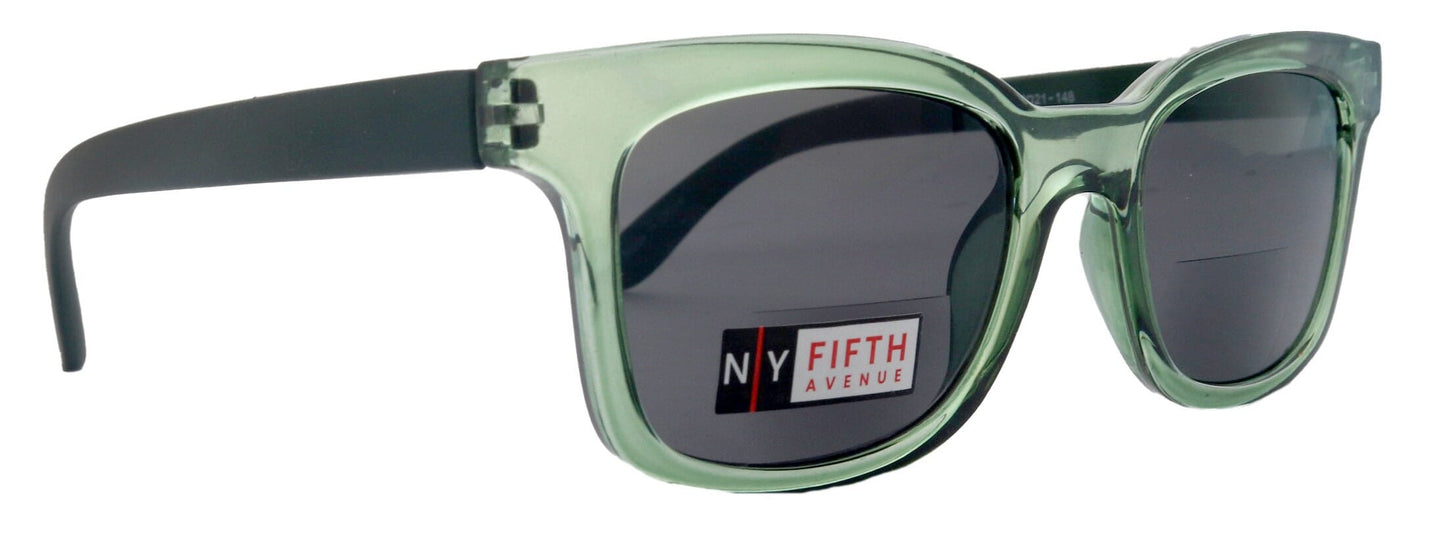 Mars, High-End Line Bifocal (Clear On Top) Sun Readers Unixes OR Non-Bifocal Readers Sunglasses (Transparent Green ) NY Fifth Avenue