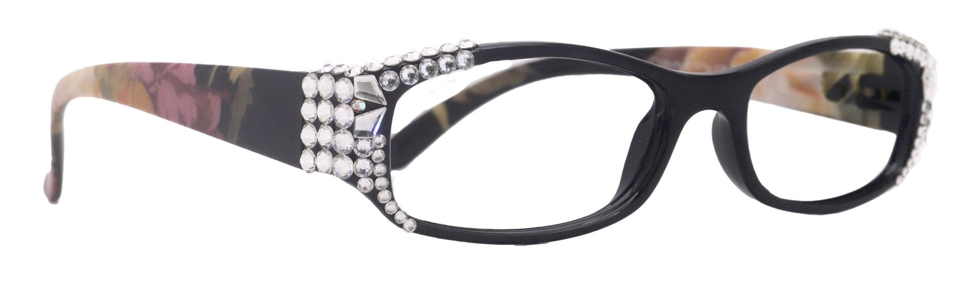 Rosie Bling Reading Glasses Women W (Aurora Borealis) Genuine European Crystals (Black) NY Fifth Avenue