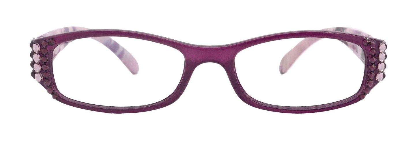 Rosie Bling Reading Glasses Women W (Light Amethyst N Amethyst) Genuine European Crystals (Purple) NY Fifth Avenue