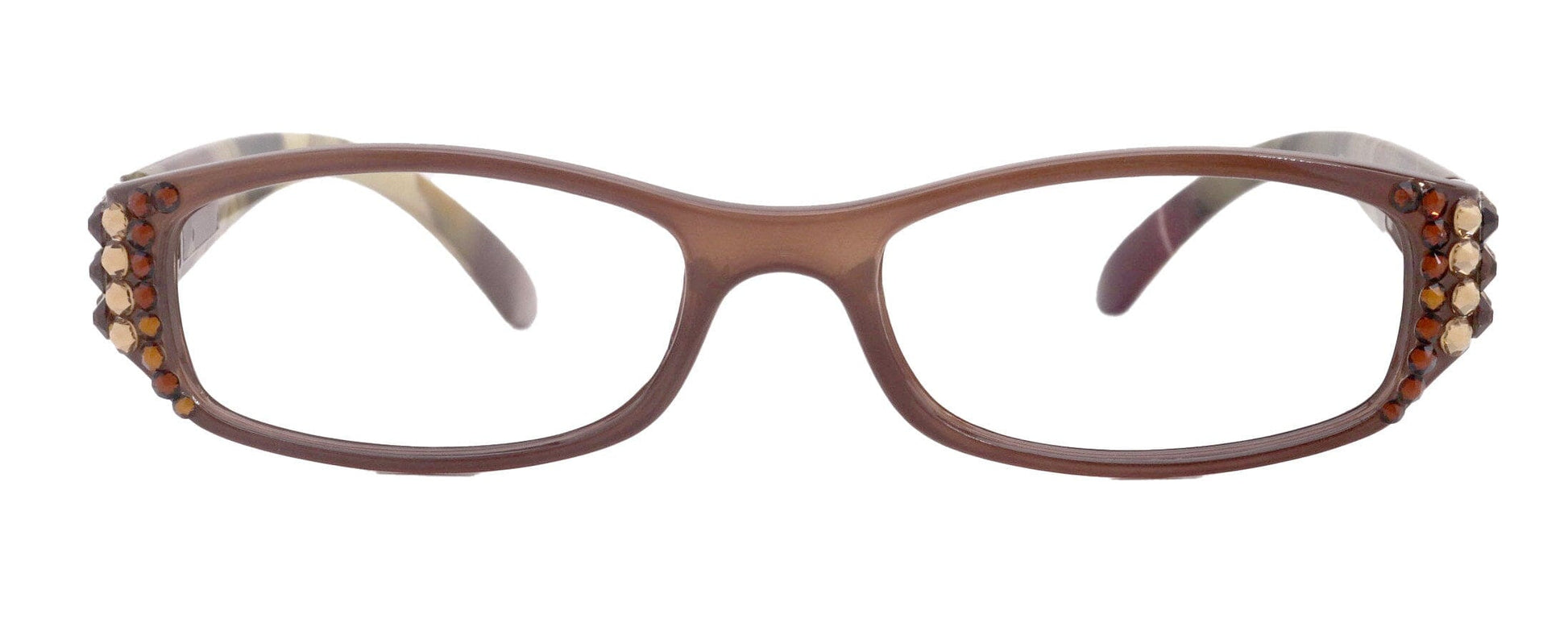 Rosie Bling Reading Glasses Women W (Light Colorado and Copper) Genuine European Crystals (Brown) NY Fifth Avenue