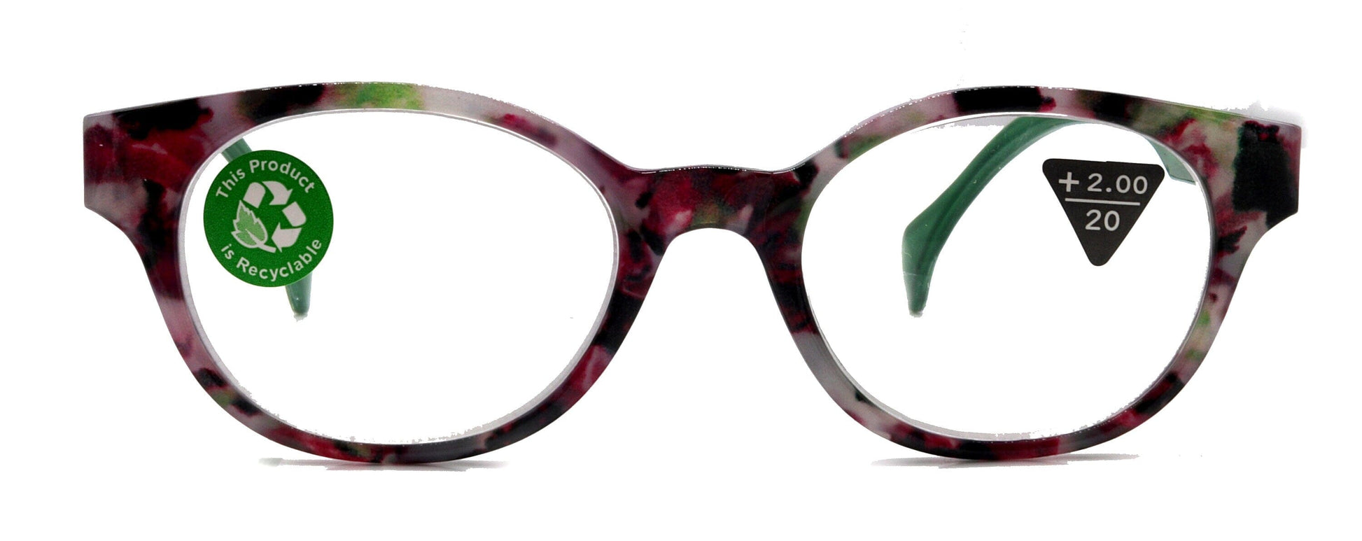 Sally, (Premium) Reading Glasses High End Readers +1.25..+3 Magnifying Glasses, Round Optical Frames (Tortoise Purple Green) NY Fifth Avenue