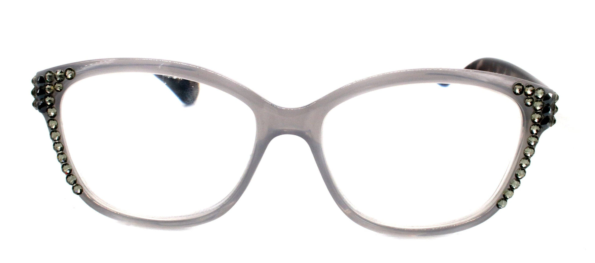 Savannah, (Bling)ReadingGlasses 4 Women W (Black Diamond)Genuine European Crystals, Square +1.25 +3 (Tortoise Black n Grey) NY Fifth Avenue.