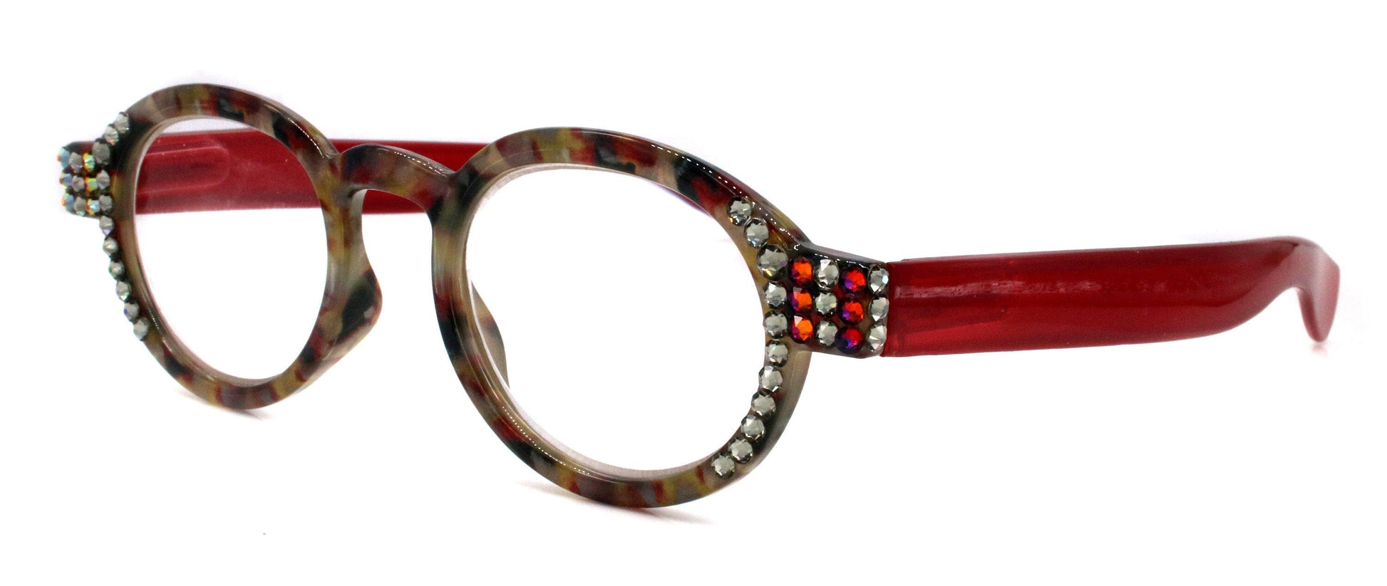 Zipora, (Bling) Reading Glasses Women W (Black Diamond, Volcano) Genuine European Crystals+1.25 +3 Magnifying NY Fifth Avenue