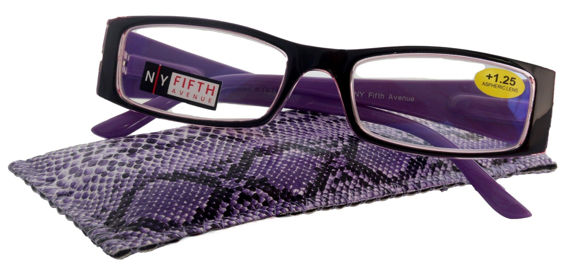 The French (Fleur De Lis) Bayonetta-style, rectangular High-End Women Reading Glasses Spring temple Optical Frame NY Fifth Avenue