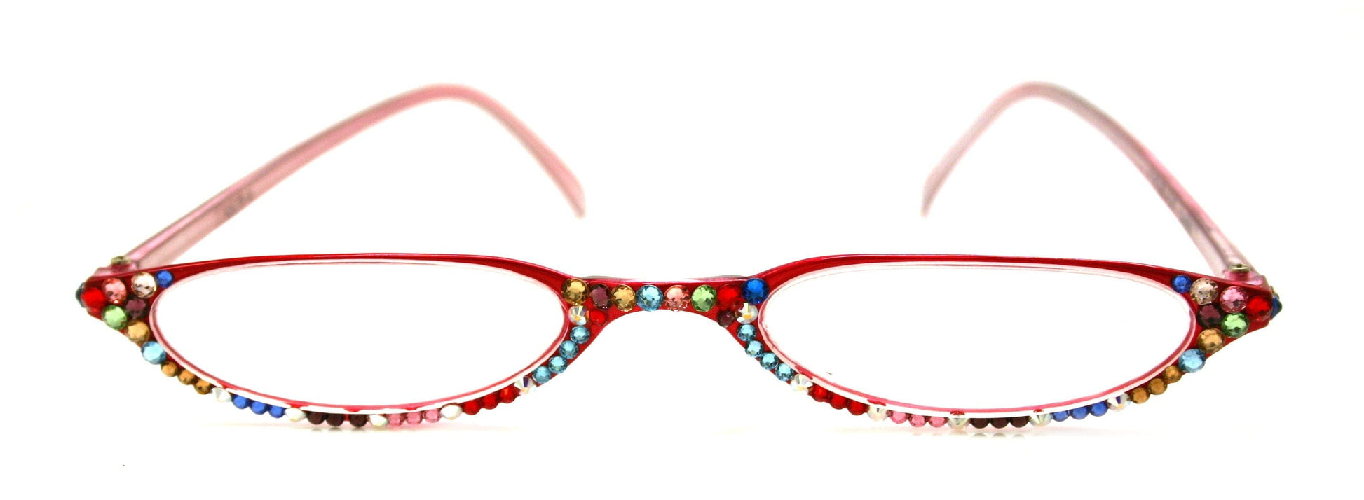 The Marvelous, (Bling) Women Reading Glasses W (Full Bottom) (Multi Color) European Crystals +1.50 ..+2.75 Magnifying (Red) NY Fifth Avenue