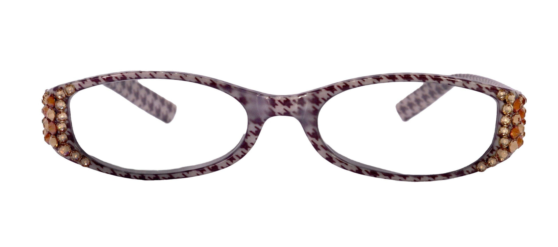 The Scottish, (Bling) Reading Glasses with (L Colorado, Cooper) (Hounds Tooth Check) Rectangular (Brown) NY Fifth Avenue