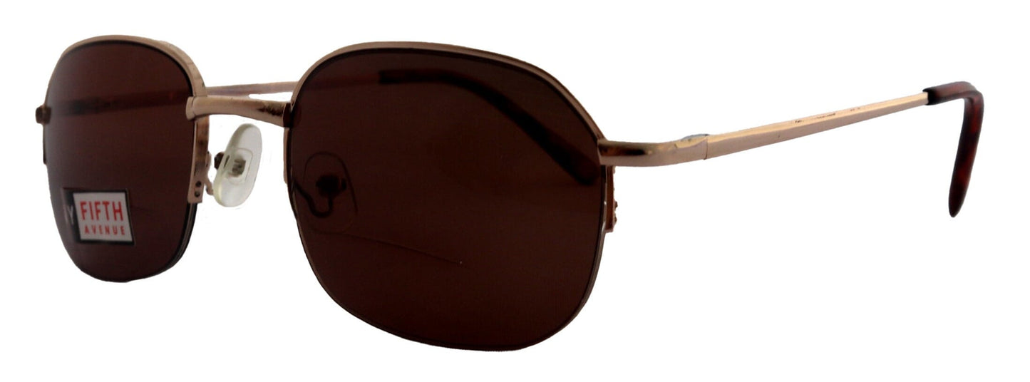 Vermont, High-End Men's Line Bifocal Sun Readers in Brown by NY Fifth Avenue"