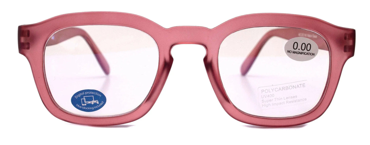 Apollo, (Blue Light Glasses) AR Coating (Anti Glare) (Translucent Pink) Reading Glasses, No prescription, Gamers (Square) NY Fifth Avenue 