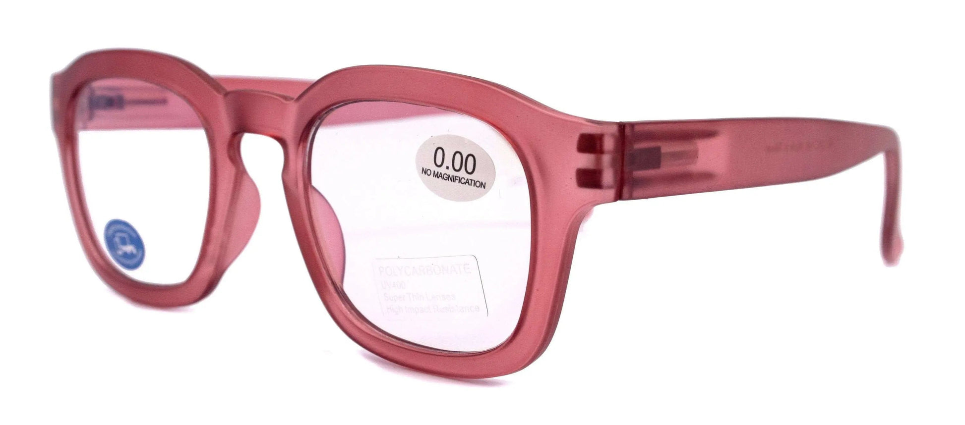 Apollo, (Blue Light Glasses) AR Coating (Anti Glare) (Translucent Pink) Reading Glasses, No prescription, Gamers (Square) NY Fifth Avenue 