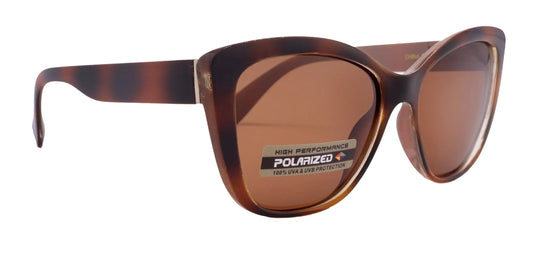 Avery, (Polarized) Women Sunglasses, 1.1mm Polarized Amber Lenses, 100% UVA UVB Protection (Stripes, Brown) (Cat Eye) Trendy NY Fifth Avenue