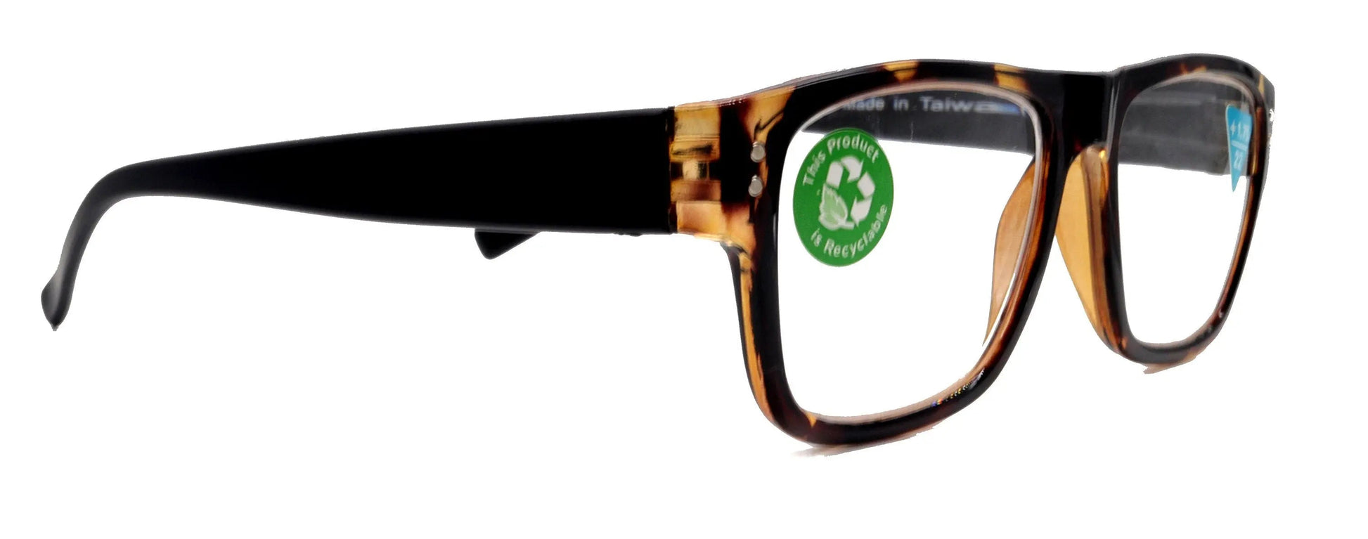 Brooklyn, (Premium) Reading Glasses, High End Reader +1.25...+3 Magnifying Eyeglasses (Tortoise Black, Brown) Square Frame. NY Fifth Avenue