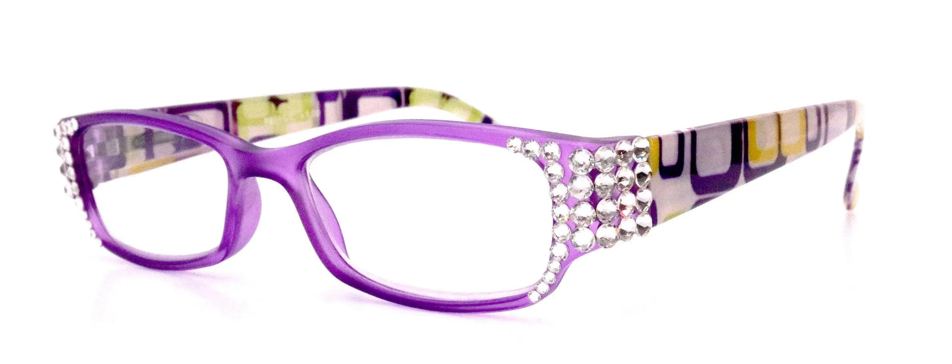 Daisy, (Bling) Reading Glasses for women Adorned WClear Genuine European Crystals+1..+4 Magnification  NY Fifth Avenue