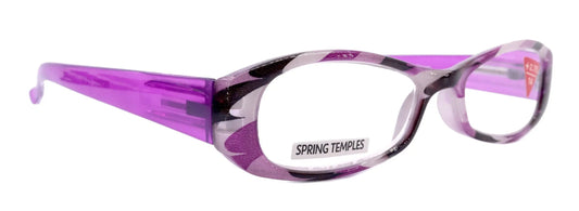 Dashing Stripes, (Premium) Reading Glasses High End Reader +1.25..+3.25 Magnifying, Rectangular (Purple) Optical Frame. NY Fifth Avenue