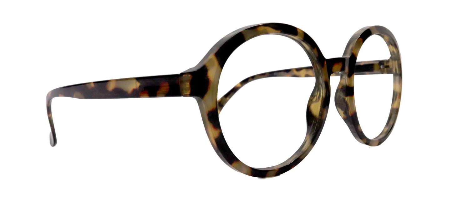 Jackie O, (Premium) Women Reading Glasses, High End Readers (Leopard) (Oversize Large Round) Magnifying Eyeglasses, Optical, NY Fifth Avenue 