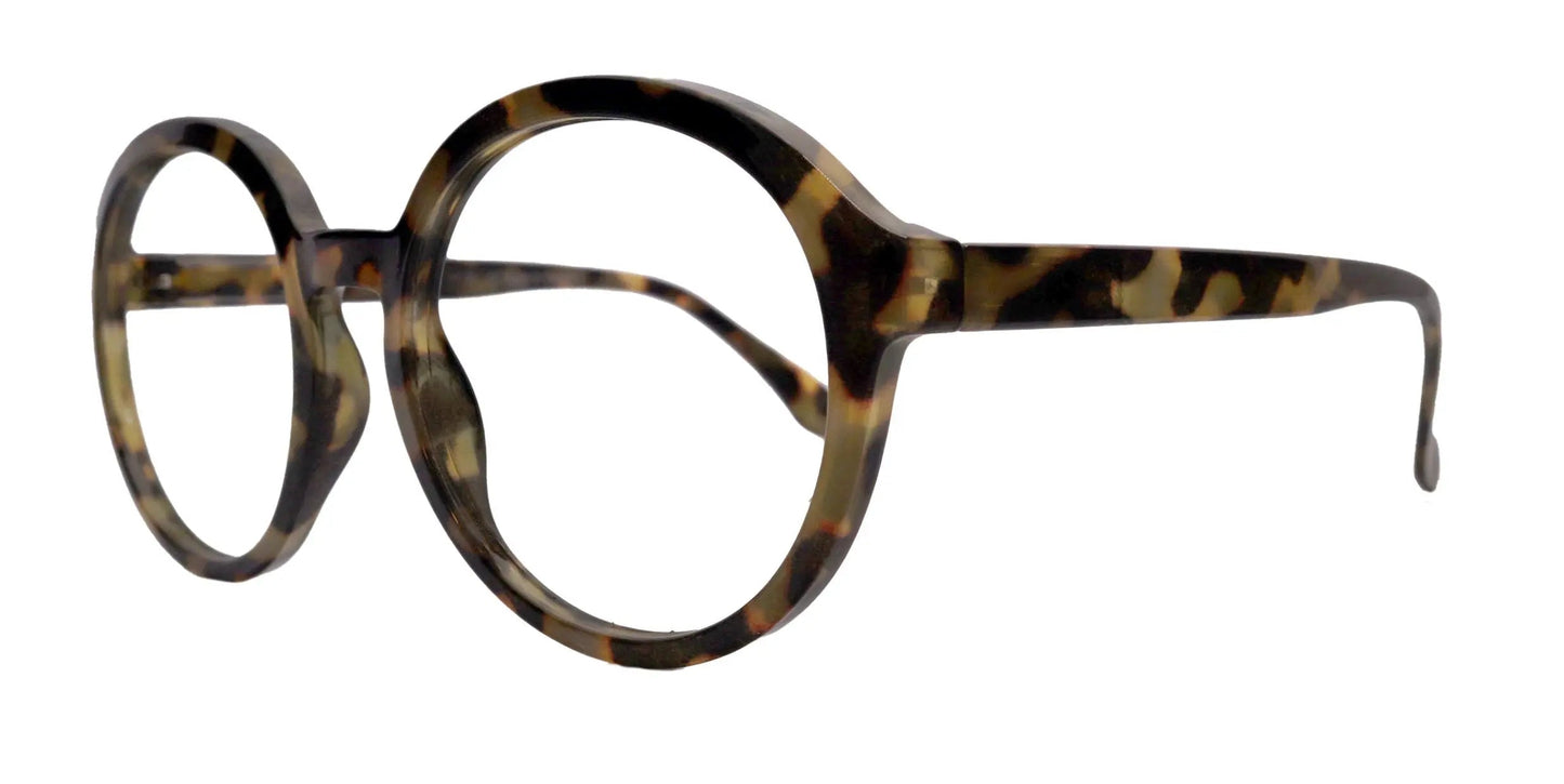 Jackie O, (Premium) Women Reading Glasses, High End Readers (Leopard) (Oversize Large Round) Magnifying Eyeglasses, Optical, NY Fifth Avenue 