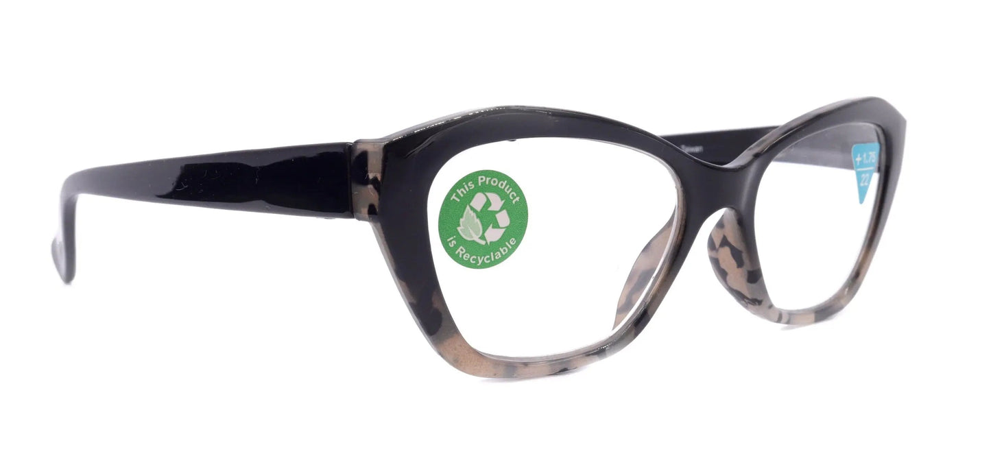 Jane, (Premium) Reading Glasses, High End Readers +1.25..+3 Magnifying Glasses Cat Eye (Black, Tortoise Shell) Cateye NY Fifth Avenue