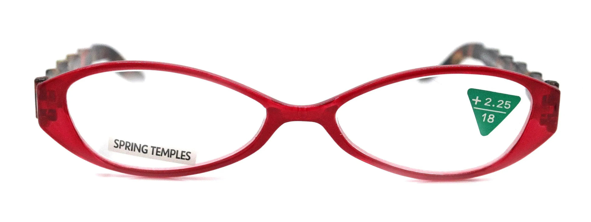 Lucky, (Premium) Reading Glasses, High End Readers +1.25 +1.50 +1.75 .. +3 Cat Eye. Bamboo Temple. (Red) Optical Frames NY Fifth Avenue.