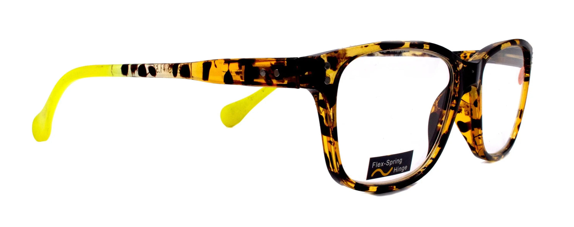 Milan, (Premium) Reading Glasses HighEnd Reader +1.25..+3 Magnifying Optical Square Wayfarer Style Tortoise Brown n (Yellow) NY Fifth Avenue