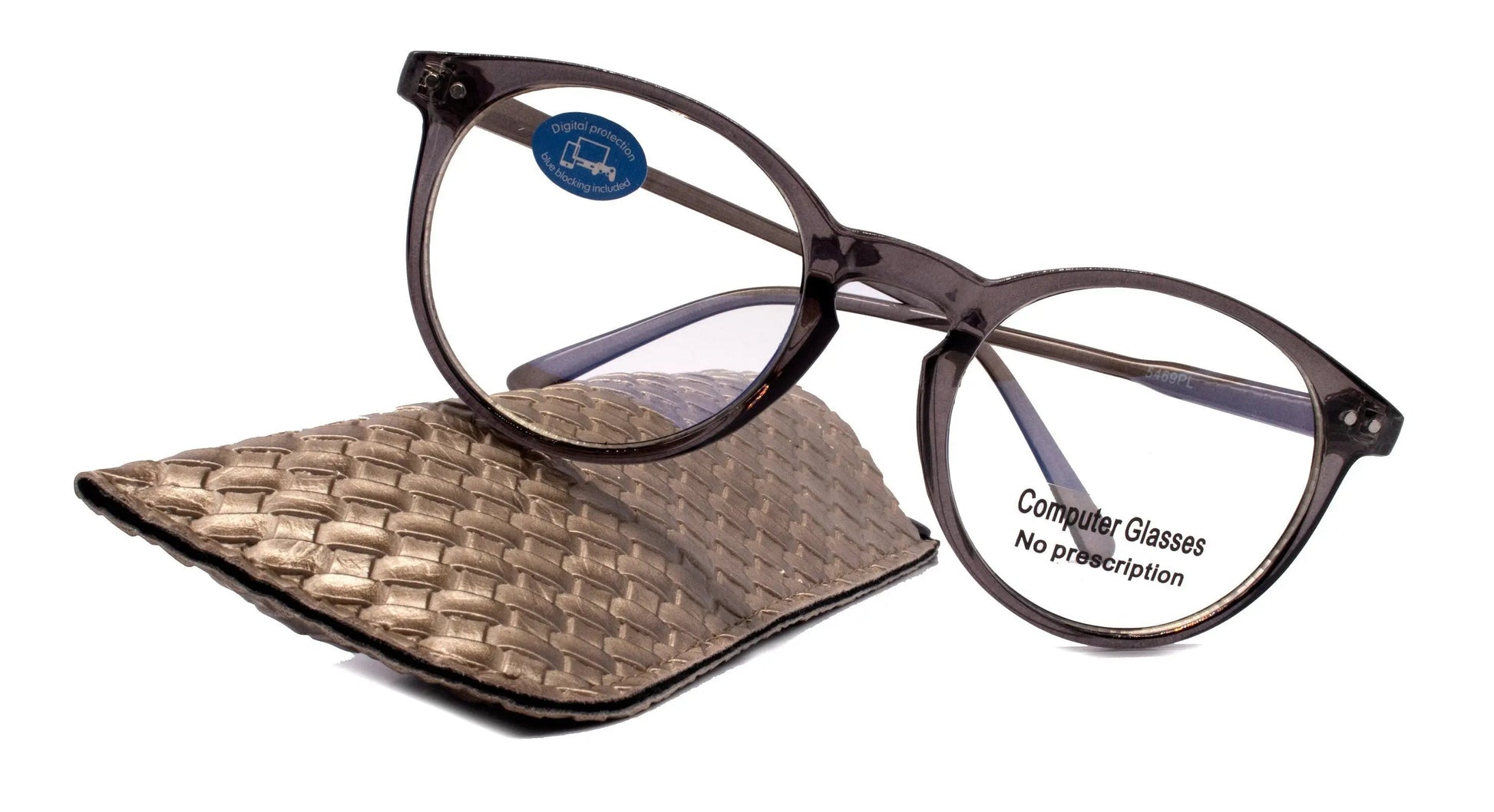 Savvy, (Blue Light Glasses) (Reading Glasses) Reduce Eyestrain, w AR Coating (Anti Glare) Filter (Translucent Gray, Round) NY Fifth Avenue 