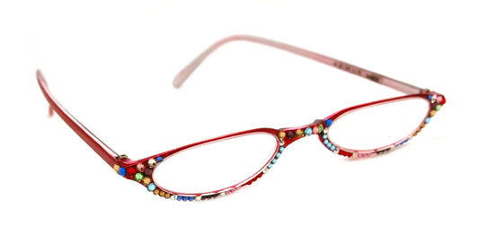 The Marvelous, (Bling) Women Reading Glasses W (Full Bottom) (Multi Color) European Crystals +1.50 ..+2.75 Magnifying (Red) NY Fifth Avenue