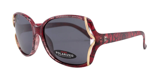 Tori, (Polarized) Women Sunglasses, 1.1mm Polarized Grey Lenses 100% UVA-B Protection (Red Snake Print) (Butterfly) Trendy NY Fifth Avenue 