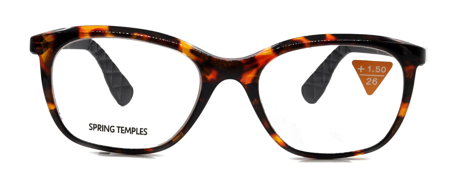Venus, (Premium) Reading Glasses, High End Readers +1.25..+4 Magnifying glasses, Rectangular. Optical Frame (Tortoise Brown) NY Fifth Avenue