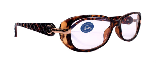 Glamour Quilted, (Blue Light Glasses) (Blue Blocker) Reduce Eyestrain A/R Anti Glare (Tortoiseshell Brown) (Reading Glasses) NY Fifth Avenue 